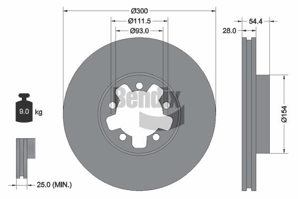 Bendix USA BDS1288 Brake disc BDS1288 BDS1288 Bendix USA Brake disc
