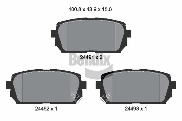 Bendix USA BPD2161 Brake Pad Set, disc brake BPD2161