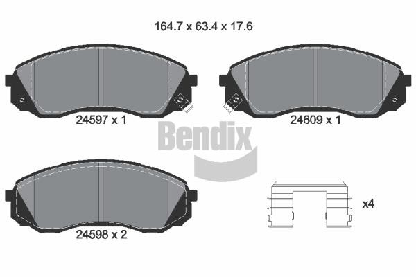 Bendix USA BPD2175 Brake Pad Set, disc brake BPD2175