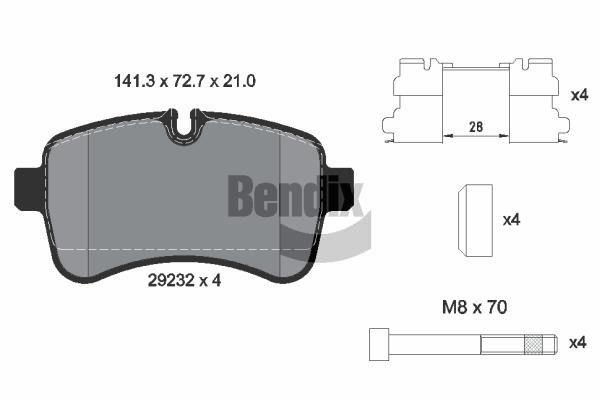 Bendix USA BPD1080 Brake Pad Set, disc brake BPD1080