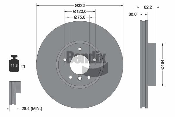 Bendix USA BDS1320HC Brake disc BDS1320HC BDS1320HC Bendix USA Brake disc
