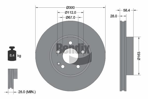BDS1050 Bendix USA Brake disc
