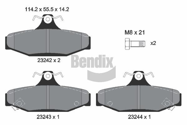 Bendix USA BPD1952 Brake Pad Set, disc brake BPD1952