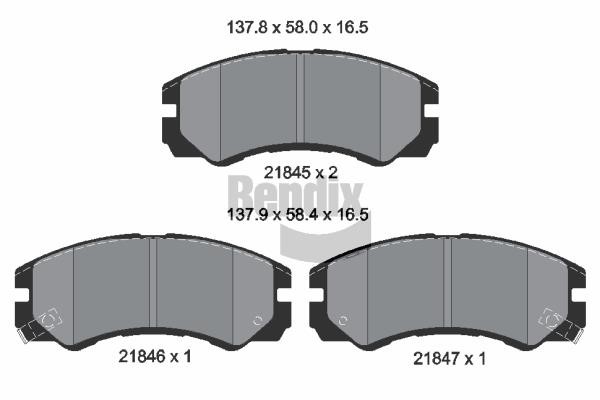 Bendix USA BPD1852 Brake Pad Set, disc brake BPD1852