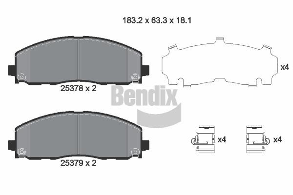 Bendix USA BPD2244 Brake Pad Set, disc brake BPD2244