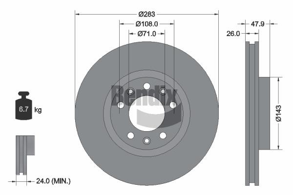 Bendix USA BDS1045 Brake disc BDS1045 BDS1045 Bendix USA Brake disc
