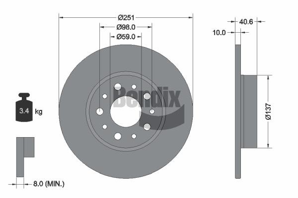 Bendix USA BDS1321 Brake disc BDS1321 BDS1321 Bendix USA Brake disc