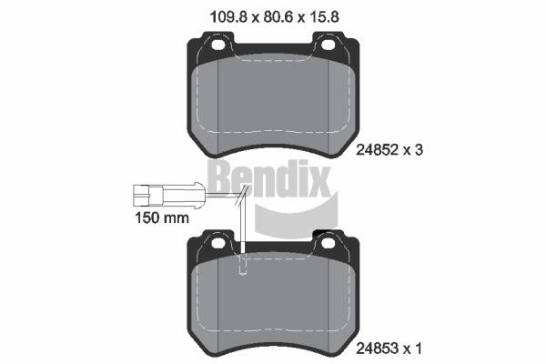 Bendix USA BPD1461 Brake Pad Set, disc brake BPD1461