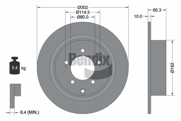 Brake discs Dodge Avenger: BDS1471 Bendix USA Brake disc