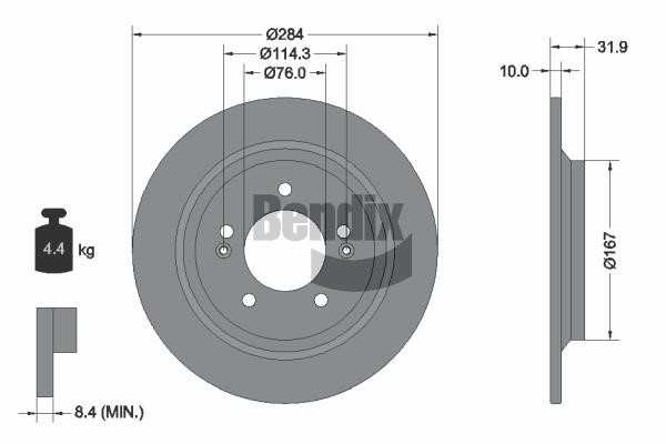 BDS1566 Bendix USA Brake disc