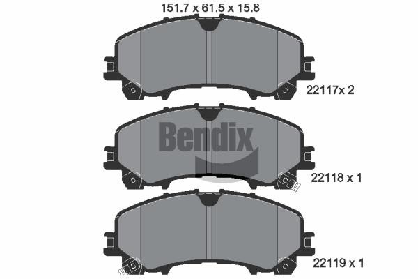 Bendix USA BPD1313 Brake Pad Set, disc brake BPD1313