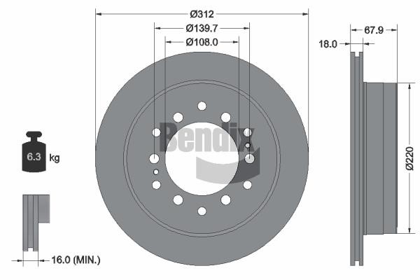 Bendix USA BDS1794 Brake disc BDS1794 BDS1794 Bendix USA Brake disc