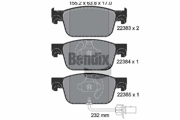 Bendix USA BPD1359 Brake Pad Set, disc brake BPD1359