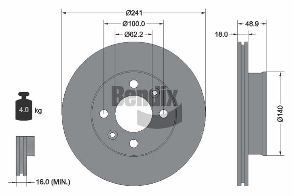 Bendix USA BDS1169 Brake disc BDS1169 BDS1169 Bendix USA Brake disc