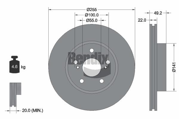 Bendix USA BDS1687 Brake disc BDS1687 BDS1687 Bendix USA Brake disc