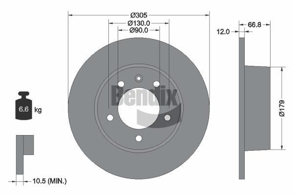 Bendix USA BDS1053 Brake disc BDS1053 BDS1053 Bendix USA Brake disc
