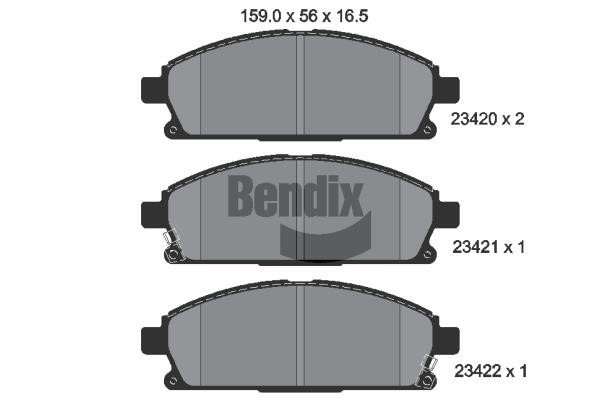 Bendix USA BPD1973 Brake Pad Set, disc brake BPD1973