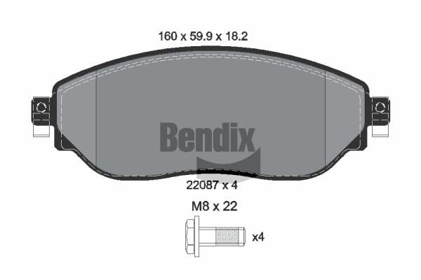 Bendix USA BPD1046 Brake Pad Set, disc brake BPD1046