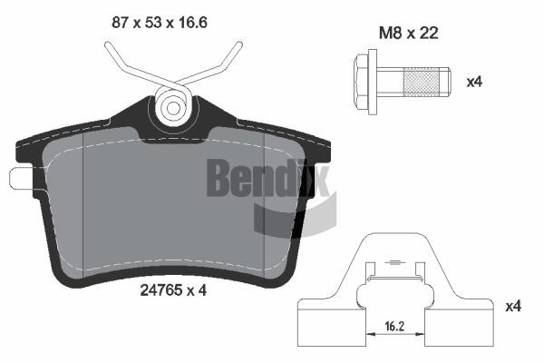 Bendix USA BPD1031 Brake Pad Set, disc brake BPD1031