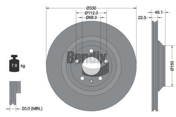Bendix USA BDS1655 Brake disc BDS1655 BDS1655 Bendix USA Brake disc
