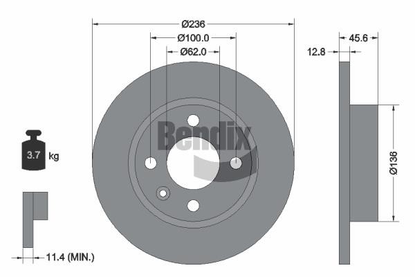 Bendix USA BDS1809 Brake disc BDS1809