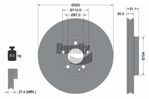BDS1963 Bendix USA Brake disc