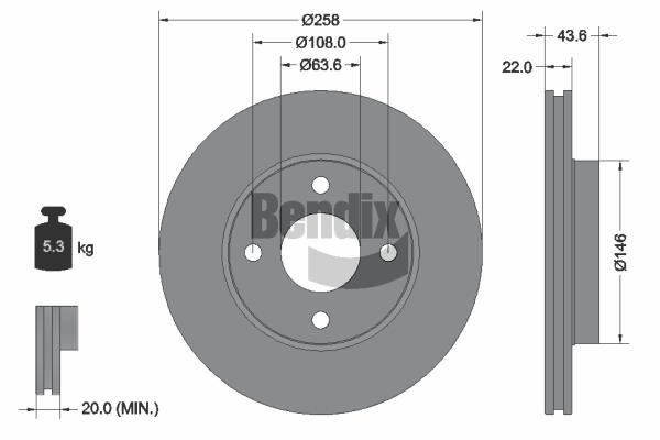Bendix USA BDS1037 Brake disc BDS1037 BDS1037 Bendix USA Brake disc