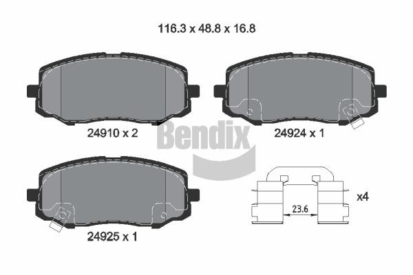 Bendix USA BPD1556 Brake Pad Set, disc brake BPD1556