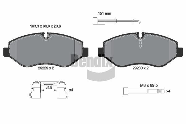 Bendix USA BPD1268 Brake Pad Set, disc brake BPD1268