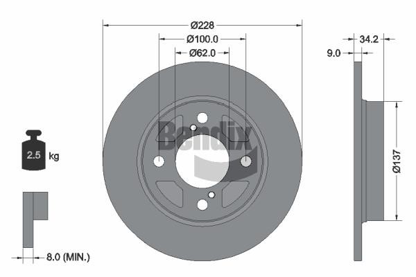 BDS2137 Bendix USA Brake disc