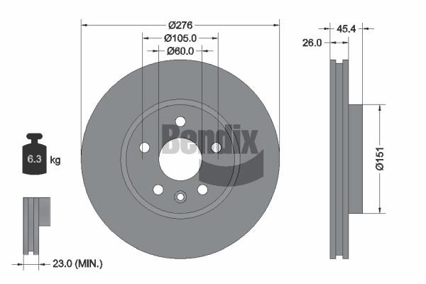 Bendix USA BDS1256 Brake disc BDS1256 BDS1256 Bendix USA Brake disc