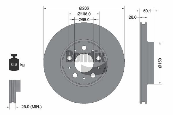 Bendix USA BDS1312 Brake disc BDS1312 BDS1312 Bendix USA Brake disc