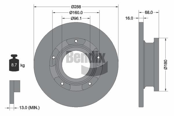 Bendix USA BDS1276 Brake disc BDS1276 BDS1276 Bendix USA Brake disc