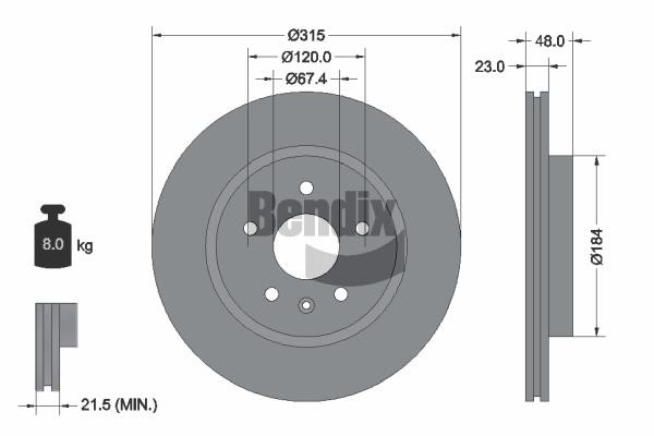 Bendix USA BDS1415 Brake disc BDS1415 BDS1415 Bendix USA Brake disc