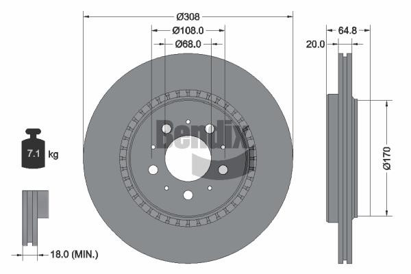 BDS1677 Bendix USA Brake disc