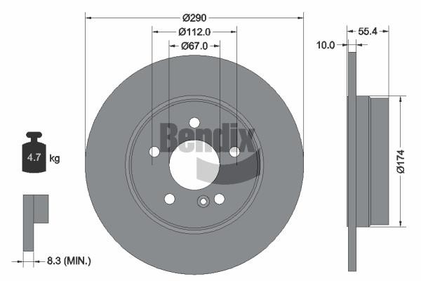 Bendix USA BDS1230 Brake disc BDS1230