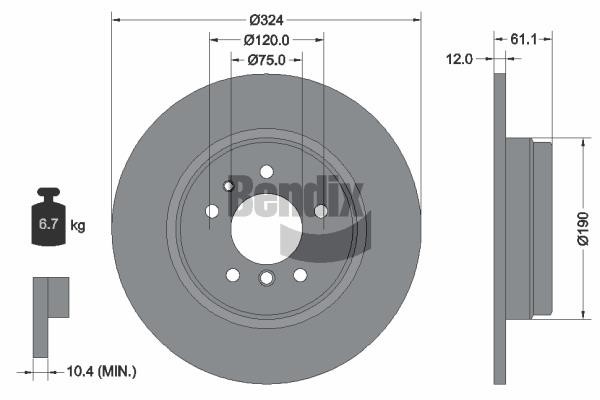 BDS1840 Bendix USA Brake disc