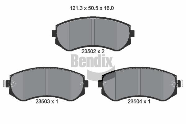 Bendix USA BPD1995 Brake Pad Set, disc brake BPD1995