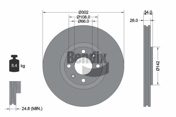 Bendix USA BDS1097 Brake disc BDS1097 BDS1097 Bendix USA Brake disc