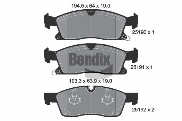 Bendix USA BPD2233 Brake Pad Set, disc brake BPD2233