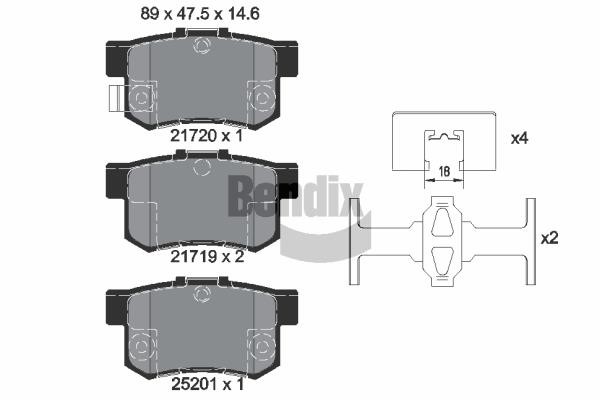 Bendix USA BPD1839 Brake Pad Set, disc brake BPD1839