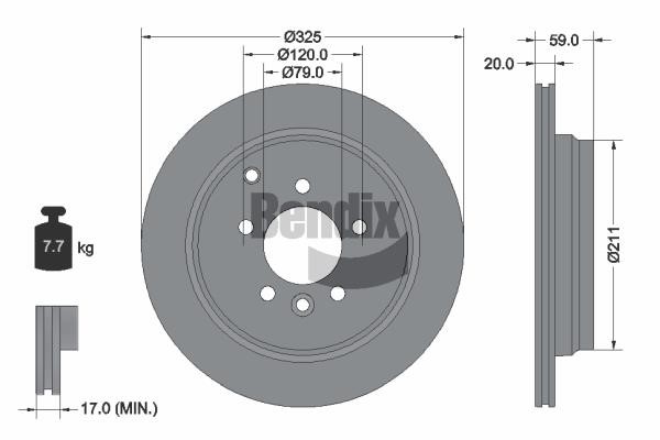 Bendix USA BDS1698 Brake disc BDS1698 BDS1698 Bendix USA Brake disc