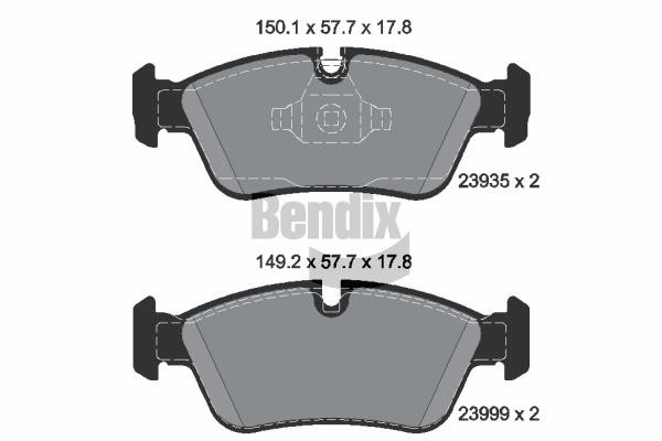 Bendix USA BPD1307 Brake Pad Set, disc brake BPD1307