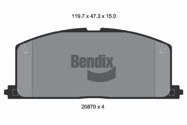Bendix USA BPD1728 Brake Pad Set, disc brake BPD1728