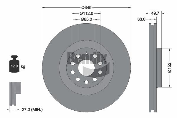 Bendix USA BDS1407HC Brake disc BDS1407HC BDS1407HC Bendix USA Brake disc