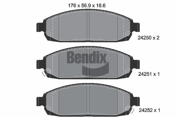 Bendix USA BPD2114 Brake Pad Set, disc brake BPD2114
