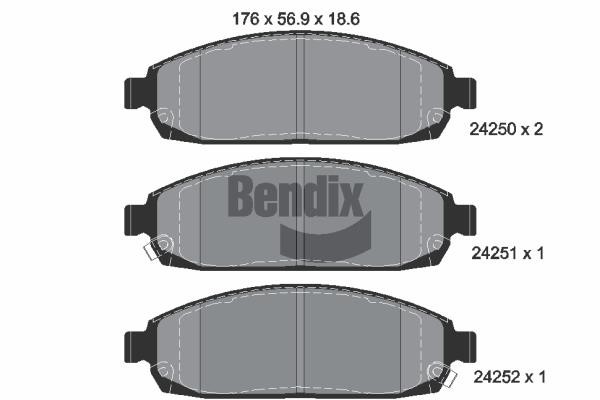 Bendix USA BPD2114 Brake pad set BPD2114 BPD2114 Bendix USA Brake pad set