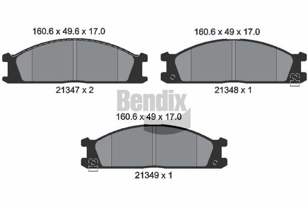 Bendix USA BPD1783 Brake Pad Set, disc brake BPD1783