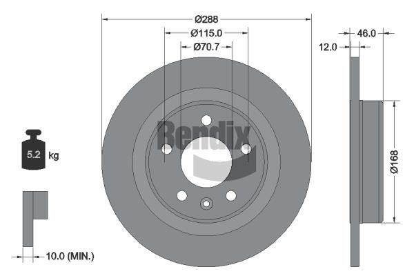 BDS1906 Bendix USA Brake disc