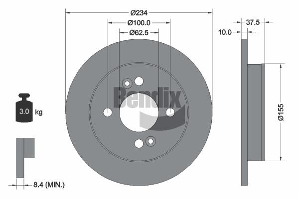 Bendix USA BDS1381 Brake disc BDS1381 BDS1381 Bendix USA Brake disc